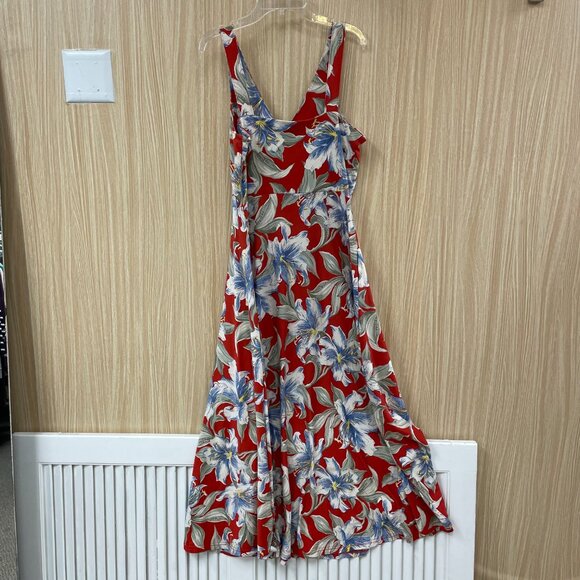 Chaps Red Floral Dress Size M - Picture 4 of 4